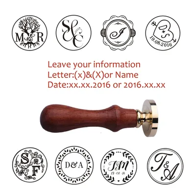 Free Shipping Customize logo Personalized two initials seal wax sealing stamp wedding Invitation