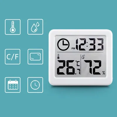 LCD Digital Thermohygrometer Ultra-thin Simple Smart Home Electronic Digital Thermometer Hygrometer