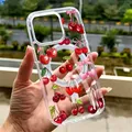 Custodia magnetica per telefono con design Cherry Bow per IPhone 16 15 14 13 12 11 Pro Max Cover