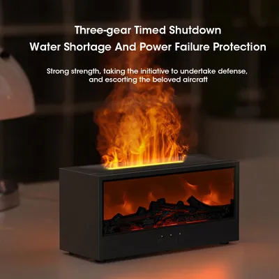 Simulated Fireplace Diffuser Aroma, Air Humidifier with Timer Remote,Simulation Charcoal Fireplace