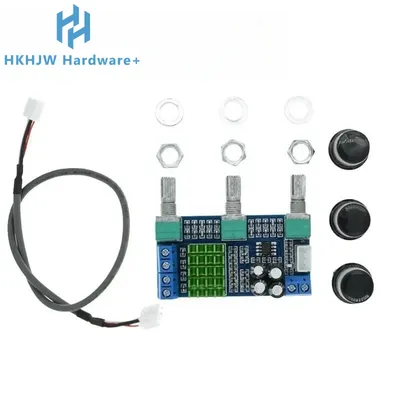 DC 12V 24V 80W x 2 Dual Channel Digital Audio TPA3116D2 Treble Bass Regulating Preset Pre Amplifier Board Module XH-M567