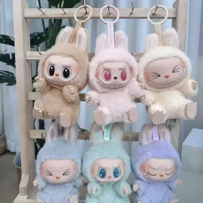 New Labubu Have A Seat Series Figure Cute Enamel Face Labubu The Monsters Action Figurine Anime