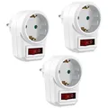 Un ensemble de 3 prises avec contact de sécurité, adaptateur de prise, prise centrale avec interrupteur, prise commutable, adaptateur de prise avec serrure pour enfants, adapté pour chambre à coucher,