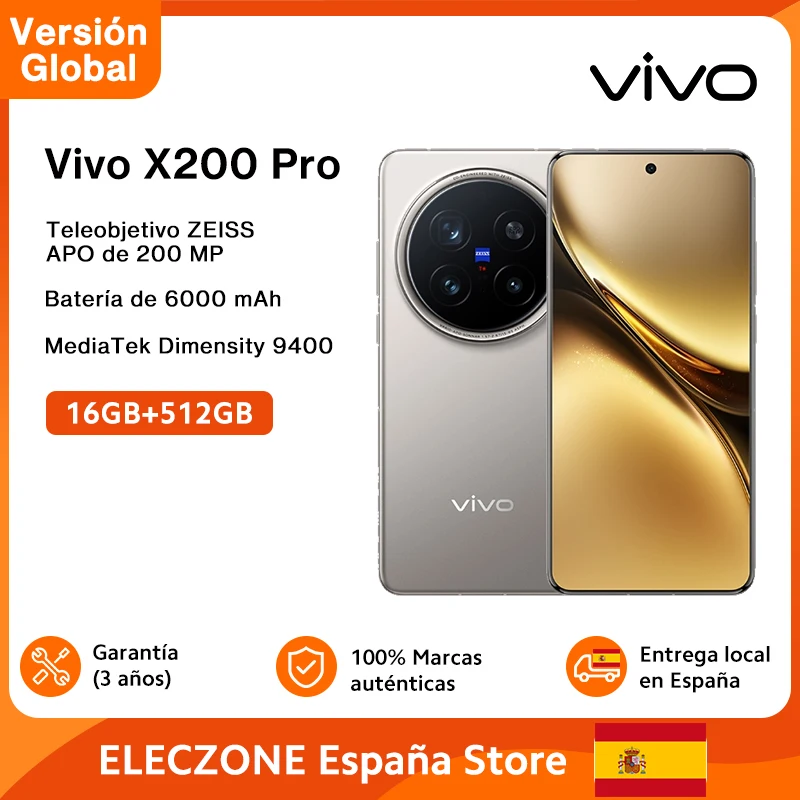 Global Version Vivo X200 Pro 5G Smartphone MTK Dimensity 9400 6.78″ AMOLED Screen 200MP Rear Camera 6000mAh Battery 90W Charger