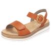Keilsandalette REMONTE, Damen, Gr. 38, orange, Leder, feminin, Schuhe, Sommerschuh, Riemchensandale mit praktischem Klettverschlüssen