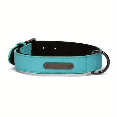 TEMU Custom Dog Collar, Engraved Dog Collars With Personalized Nameplate, Lychee Pattern Pu Leather Dog Collar Image