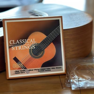 TEMU 6pcs Premium Nylon Guitar Strings, Cg-01, Coated & Wound, Sound & , Strings For Classical Guitars