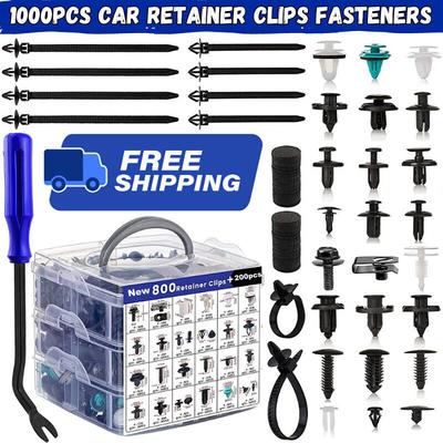 TEMU 1000pcs Of Car Fixing Kit, Including Plastic Clips For Bumpers, Fenders, And Internal Components. Image
