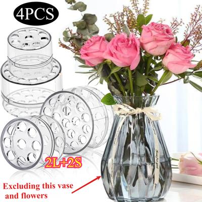 TEMU 4pcs Clear Honeycomb Spiral Flower Arrangers - Durable Plastic Stem Holders For Diy Wedding Bouquets & Displays, Floral Arrangements, Wedding Decorations| Arrangement|durable Plastic Image