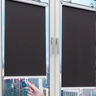 Cordless Roller Shades Blackout Blinds Uv Protection Privacy Thermal Insulated Bathroom Car Blackout Blind Without Drilling