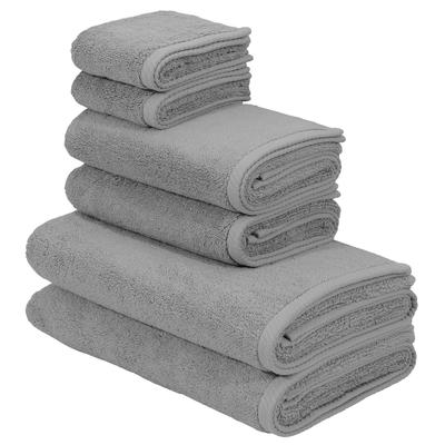 Handtuch Set BRUNO BANANI "Lana, Handtuch in Premium Qualität 600g/m²", grau (aluminium), 6 tlg., Frottier, Obermaterial: 100% Baumwolle, Handtuch-Sets, hochwertig, stilvoll, weich, extra schwere, flauschige Hotel-Qualität, Topseller Image
