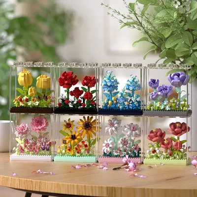 Blumenstrauß-Spielzeug, Ziegelsets, Konstruktiere, Mikrobausteine, Spielzeug für Kinder von 6 bis 12 Image