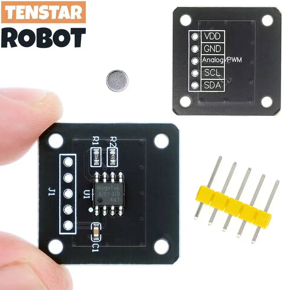 TENSTAR MT6701 Magnetischer Encoder Magnetisches Induktionswinkelmesssensormodul 14bit Hohe Präzision Image
