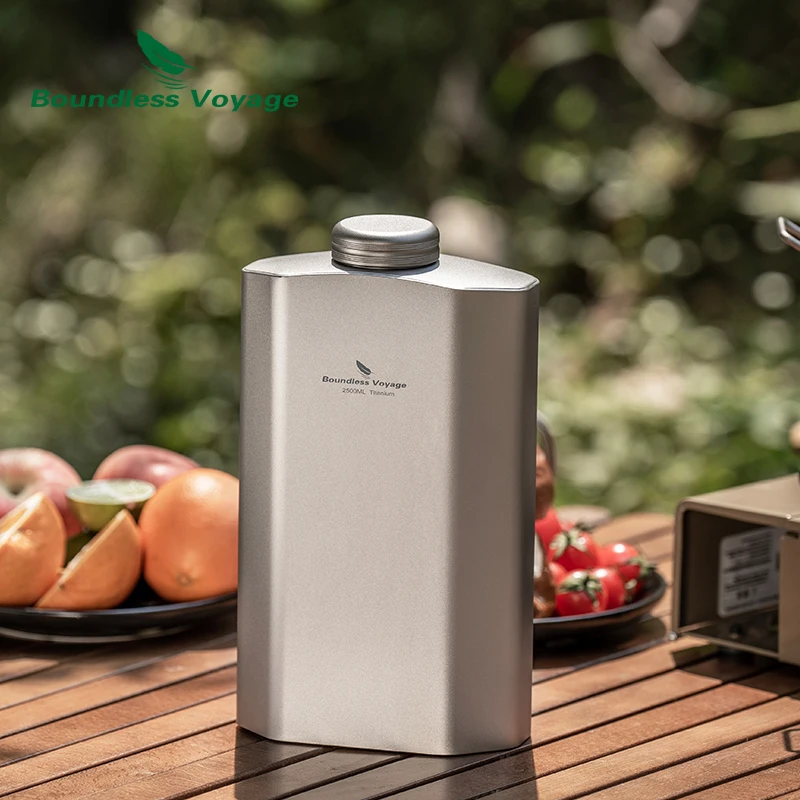 Boundless Voyage 2,5 l Titan-Wasserflasche, große Kapazität, Sportwasserflasche, ultraleichtes, auslaufsicheres Trinkgeschirr für Outdoor-Camp Image