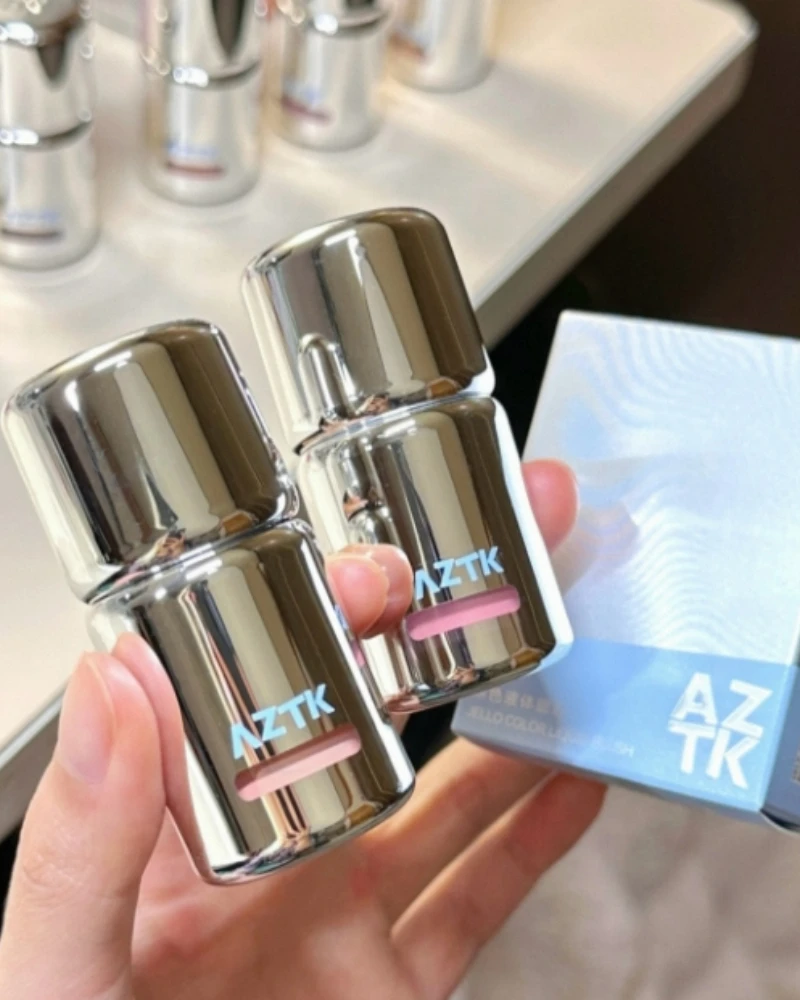 AZTK Jello Pink Color Liquid Blusher Rendering Moisturizing Beauty Expands Contracts Liquid Cheek Mirror Water Lipstick Makeup Image