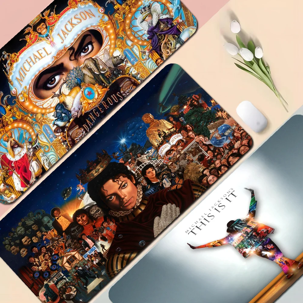 MJ King Of Pop Michael J-Jackson Custom Skin PC Gaming Mauspad Gamer Schreibtischmatten Tastatur Pad Mauspad Muismat Image