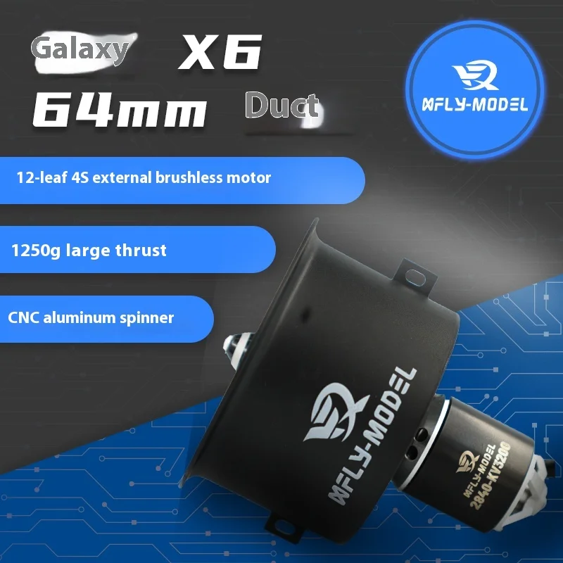 Xfly 64mm 12-Blatt-Stromversorgungsset elektrischer Kanal ventilator 2840-kv3200 Außen rotation 4s kompletter Stroms atz Image