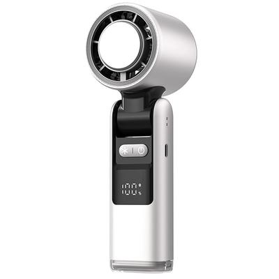 Foldable Dual-Use Desktop and Handheld Fan with Digital Display, 100-Speed Adjustment, Ice Refrigeration, and 4000mAh Long Battery Life