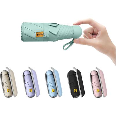 Travel Mini Sun Umbrella for Purse With Case Small Compact UV Sun Protection Sun Lightweight Tiny Pocket Umbrella for Women Kids and Men