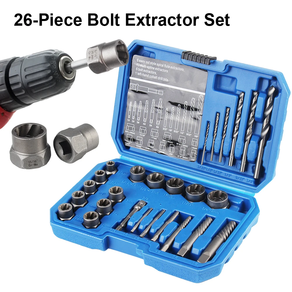 Schrauben mutter Entferner Handwerkzeuge Kit Mutter Extraktor Autore parat ur werkzeug Zubehör beschädigte Schraube Abzugs schraube Schrauben mutter Entfernen Sockel Werkzeug Image