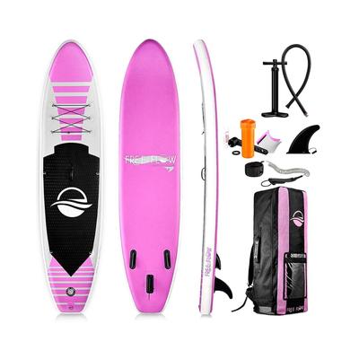 SereneLife Serenelife Pink Free Flow Inflatable Stand Up Paddle Board