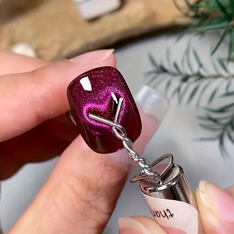 6-teiliges Katzenaugen-Nagelmagnet-Set mit flexiblem Eisendraht zum Erstellen von Herz- und Barrenformen auf den Nägeln, Nagelkunst-Zubehör, Werkzeuge Image