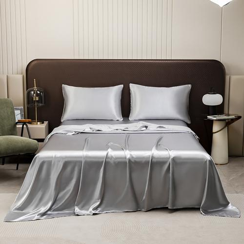 Satin Imitation Silk Solid Color Bedding Three-piece Set Bed Sheet Four-piece Set Pillowcase Combination Sheet Set