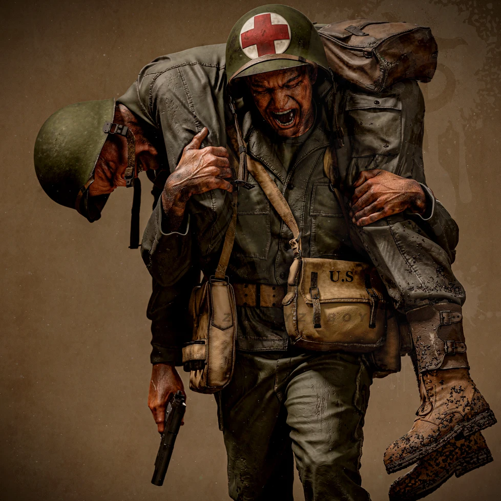 Die Höhe des Menschen 38mm 50mm 75mm Resin Soldier Modellbausätze Figur farblos und selbstmontiert (3D-Druck) TD-7272/3D Image