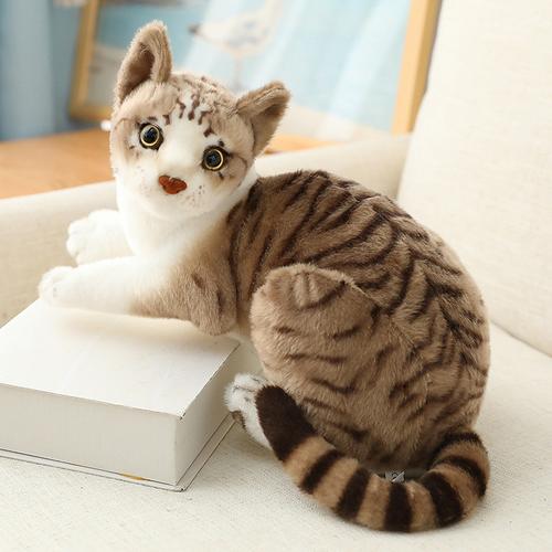 Plush Charming Lifelike Cat Toy Perfect Cozy - Ideal for Halloween Thanksgiving Christmas Valentine's Day Easter Living Room Bedroom Office Decor Lying Down Window