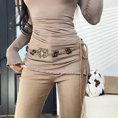 Waist Chain Vintage Fashion Women's Body Jewelry For Daily Holiday Retro Alloy Butterfly Silver White Yellow 1 PC