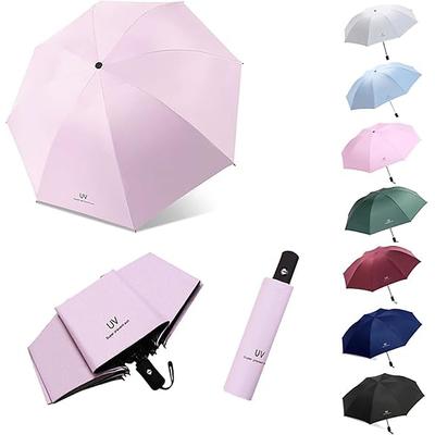 Sun Umbrella Anti-UV Parasol, Lightweight Compact Travel Umbrella for Women Men, Waterproof Folding Sunshade, Portable UV Protection Rain or Shine