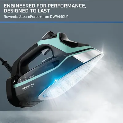 Steam Force Stainless Steel Soleplate Steam Iron for Clothes 400 Microsteam Holes 1800 Watts