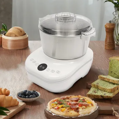 White 5L Electric Noodle Machine 110V 60Hz 200W Dough Mixer Machine 304 Stainless Steel Silicone ABS