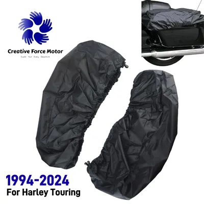 Waterproof Motorcycle Saddlebag Speaker Audio Lid Covers Case Rain Dust For Harley Touring Road King