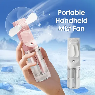 Portable Humidifier Fan Mini Handheld Mist Fan with USB Rechargeable Cooling & Hydration for Outdoor