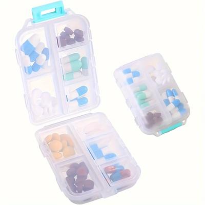 TEMU 1pc Weekly Pill Box, 10-grid Medicine Organizer Boxes, Travel Pocket Pil Cases Holder, Plastic Container Storage Gadgets, Perfect Gift For Needer Image