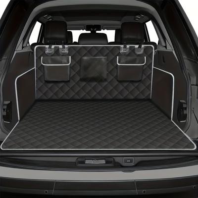 TEMU Durable Waterproof Dog Car Seat Cover With 3 Storage Pockets - Gray Quilted Liner For Suvs, & Trucks, Easy To Carry & Install, Dog Car Clothe Image