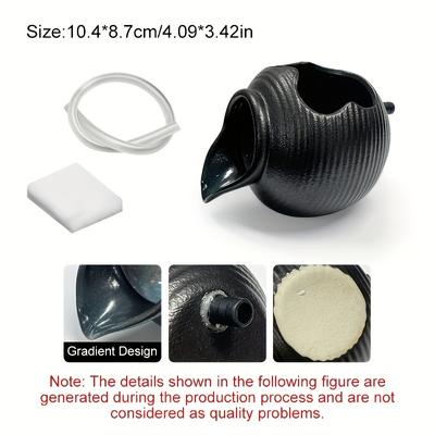 TEMU Vintage Ceramic Water Flow Jar For Aquariums - Decorative Fish Accessory With Filter Pipe, Ideal For Home And Garden Landscaping, Aquarium Decoration Image