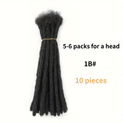 TEMU 10 Human Hair Dreadlock Extensions Handmade Permanent Loc Extensions Bundles (8 Inch 10 , 0.6cm) Image