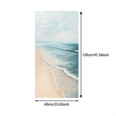 TEMU 1pc Large Modern Abstract Beach Canvas Print - 23.62x47.24in Wall Art, Coastal Scene For Living Room, Bedroom, Decor, Artwork| Canvas|calming , Beach Theme Decor Image