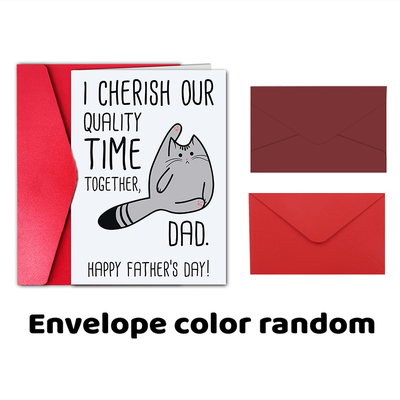 TEMU 1pc Funny Father's Day Card, Creative Cat Pattern Greeting Card, Best Gift For Dad Image