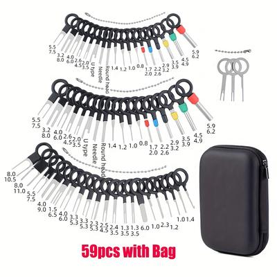 TEMU 59pcs Professional Wire Harness Pin Remover Set - Automotive Connector Terminal Disassembly Tools Kit - Manual Operation Storage Case Image