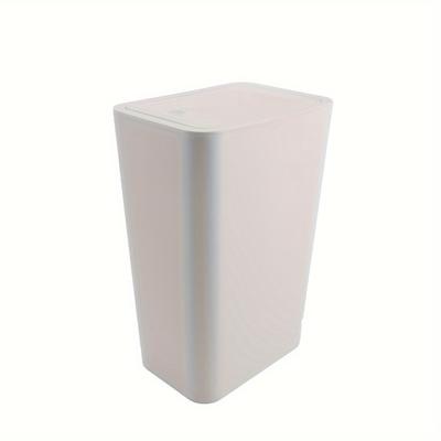 TEMU Pop-up Lid Rectangular Trash Can For Rv, Bathroom, Bedroom, Living Room, Office - Easy To Clean, 99% Compatible With Rvs, Black, White, Gray Rv Toilet Spare Parts Image