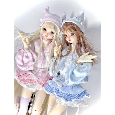 Blue Pink BJD Doll Clothes For 1/3 1/4 1/6 Doll Skirt Outfit Dolls Clothing Accessories DIY Gift (No doll)