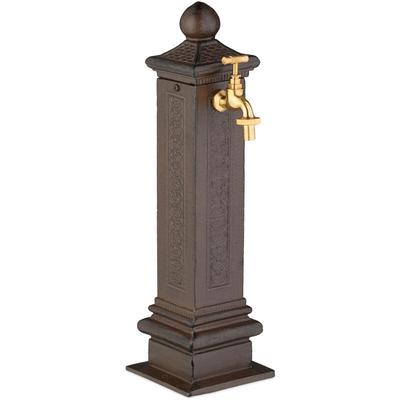 Standbrunnen antik, mit Wasserhahn, hbt: 47x14x18,5 cm, Wasserzapfsäule Garten, Terrasse, Image