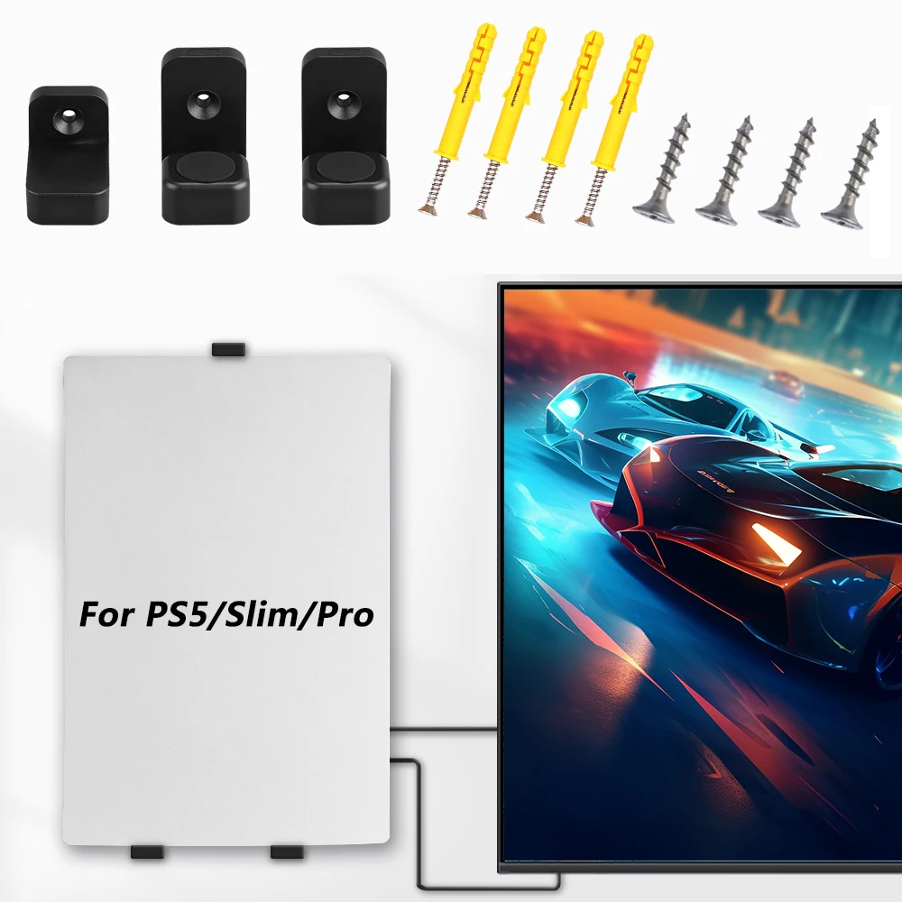 Wall Mount Bracket Hanger For PlayStation PS5/Slim/Pro Console Storage Hook Holder Rack Stand with Screws for PS5 Accessories