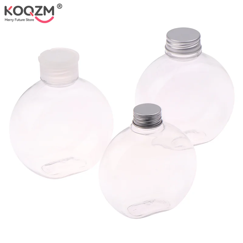320/500ML Flache Runde Wasser Flasche Klare Milch Tee Kaffee Flasche Trinken Flaschen Tragbare PET Saft Trinken Flasche