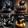 Tod Rock Ente Statue Teufel Ente Punk Tier Harz Gothic Skulptur mysteriöse Teufel Elemente Armaturen