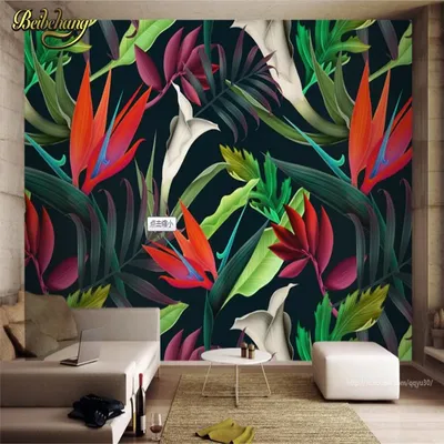 Beibehang Nach Tropische pflanze blumen Foto Tapete Schlafzimmer Wohnzimmer TV Hintergrund papel de Image