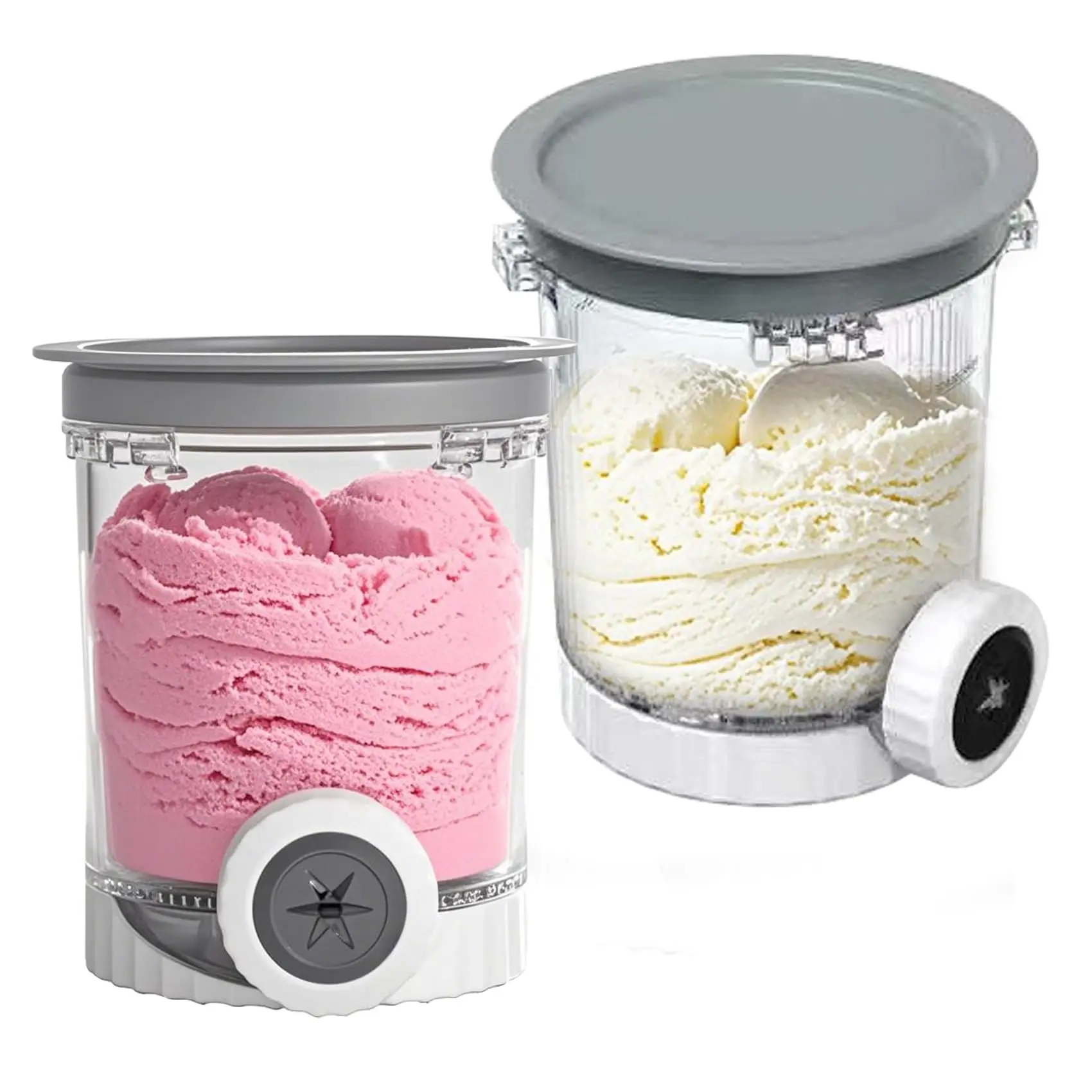 2er-Pack Pints und Deckel für Ninja Swirl NC700 NC701 Serie Eis- und Softeismaschinen, spülmaschinenfestes Eisbecher-Zubehör Image